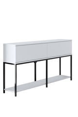 Modern Sideboard White Lord 150x30x80 - Black Frame - Two Compartments