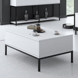 Rectangular Coffee Table White Lord 90x60 - Black Frame