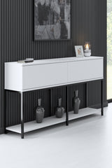 Furniture Set White Lord - Coffee Table + TV Cabinet + Sideboard - Black Frame