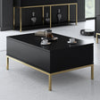 Coffee tables - Rectangular Coffee Table Black Lord 90x60 - Golden Frame - Dimehouse