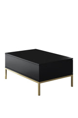 Rectangular Coffee Table Black Lord 90x60 - Gold Frame
