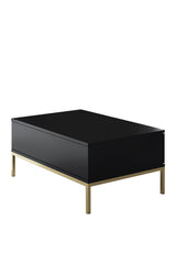 Furniture Set Black Lord - Coffee Table + TV Cabinet + Dresser - Golden Frame