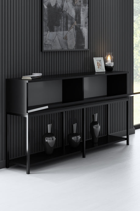 Modern Dresser Black Lord 150x30x80 - Two Compartments