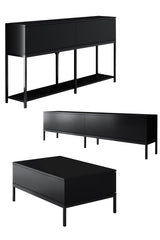 Furniture Set Black Lord - Coffee Table + TV Cabinet + Dresser - Black Frame