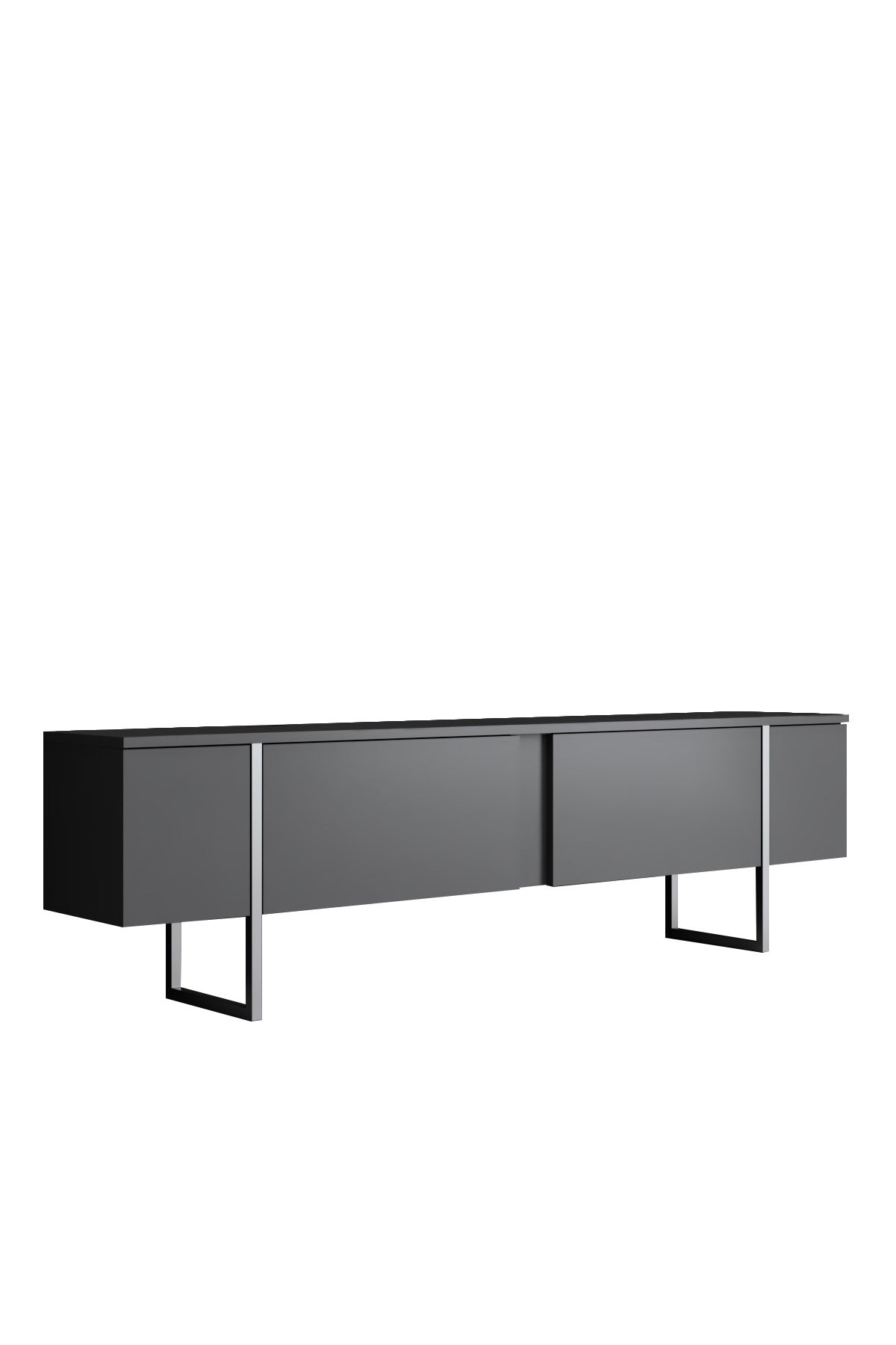 Furniture Set Anthracite Luxe - Coffee Table + TV Cabinet + Dresser - Silver Frame