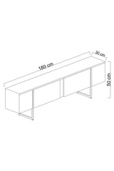 Furniture Set Travertine Luxe - Coffee Table + TV Cabinet + Sideboard Luxe - Golden Frame