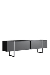 TV Cabinet Anthracite Luxe 180x50x30 - Silver Frame