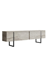 TV Cabinet Travertine Luxe 180x50x30 - Black Frame