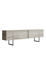 TV cabinet Travertine Luxe 180x50x30 - Silver frame