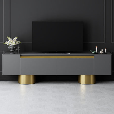 TV cabinet Anthracite Bohem 180x50x30 - Golden Frame