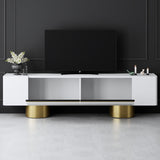 TV cabinet White Bohem 180x50x30 - Golden frame