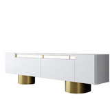 TV cabinet White Bohem 180x50x30 - Golden frame