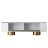 TV cabinet White Bohem 180x50x30 - Golden frame