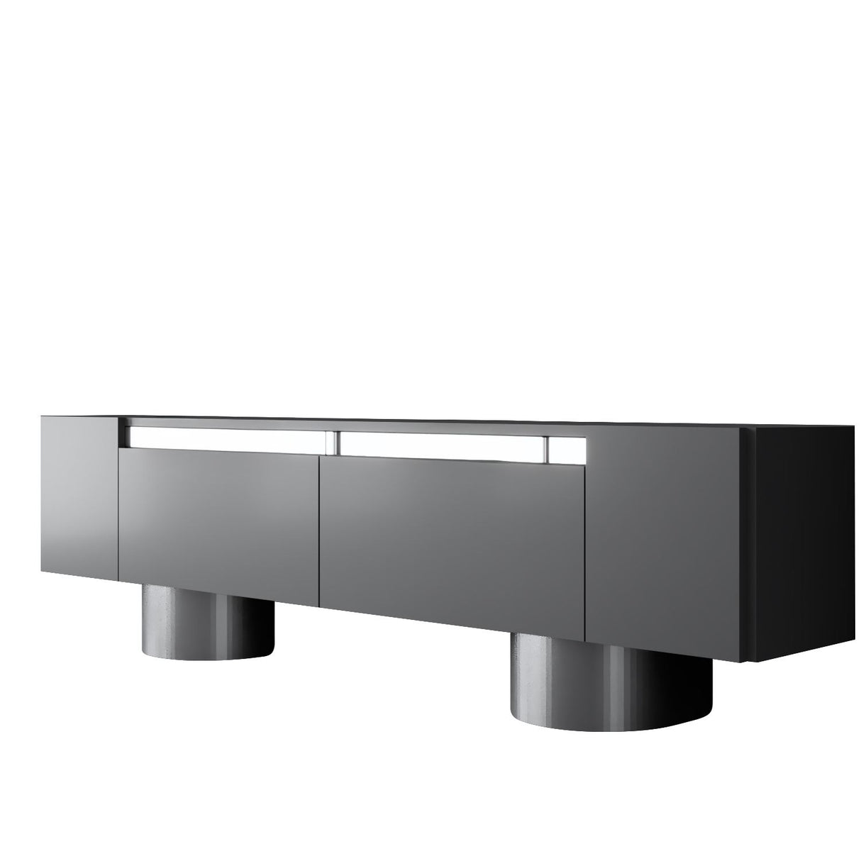 TV cabinet Anthracite Bohem 180x50x30 - Silver frame