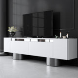 TV cabinet White Bohem 180x50x30 - Silver frame