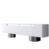 TV cabinet White Bohem 180x50x30 - Silver frame