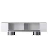 TV cabinet White Bohem 180x50x30 - Silver frame