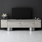 TV cabinet Travertine Bohem 180x50x30 - Silver frame