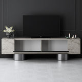 TV cabinet Travertine Bohem 180x50x30 - Silver frame