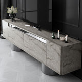 TV cabinet Travertine Bohem 180x50x30 - Silver frame