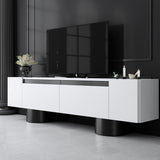 TV cabinet White Bohem 180x50x30 - Black frame