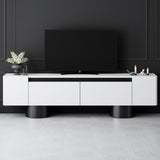 TV cabinet White Bohem 180x50x30 - Black frame