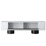 TV cabinet White Bohem 180x50x30 - Black frame