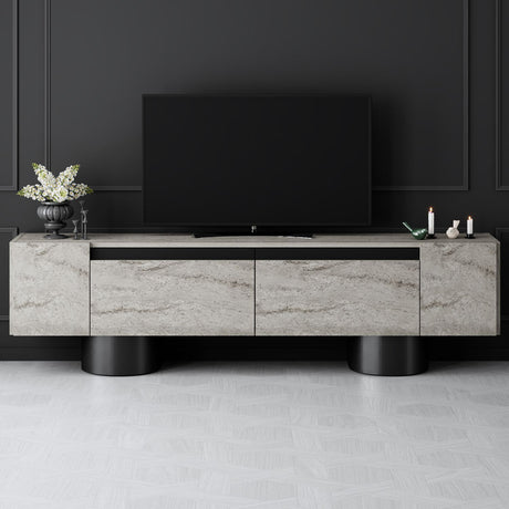 TV cabinet Travertine Bohem 180x50x30 - Black frame