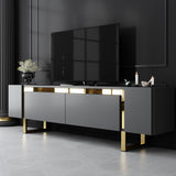 TV Cabinet Anthracite Yildiz 180x50x30 - Golden Frame