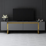 TV Cabinet Anthracite Yildiz 180x50x30 - Golden Frame