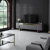 TV Cabinet Anthracite Yildiz 180x50x30 - Golden Frame