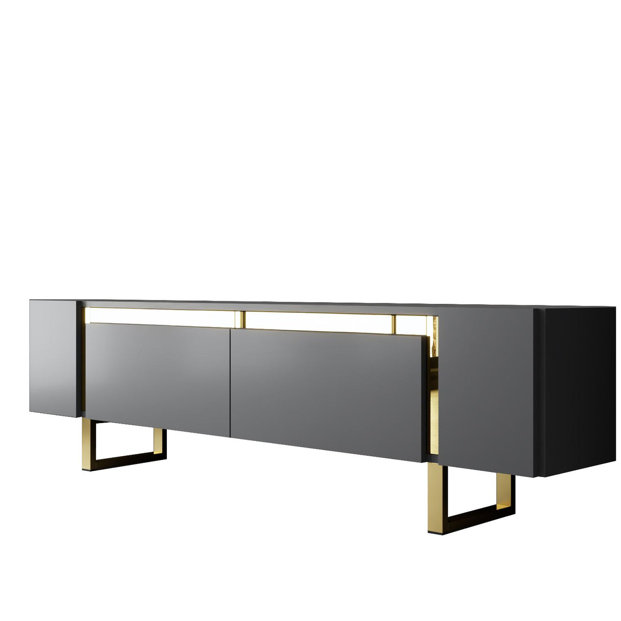 TV Cabinet Anthracite Yildiz 180x50x30 - Golden Frame