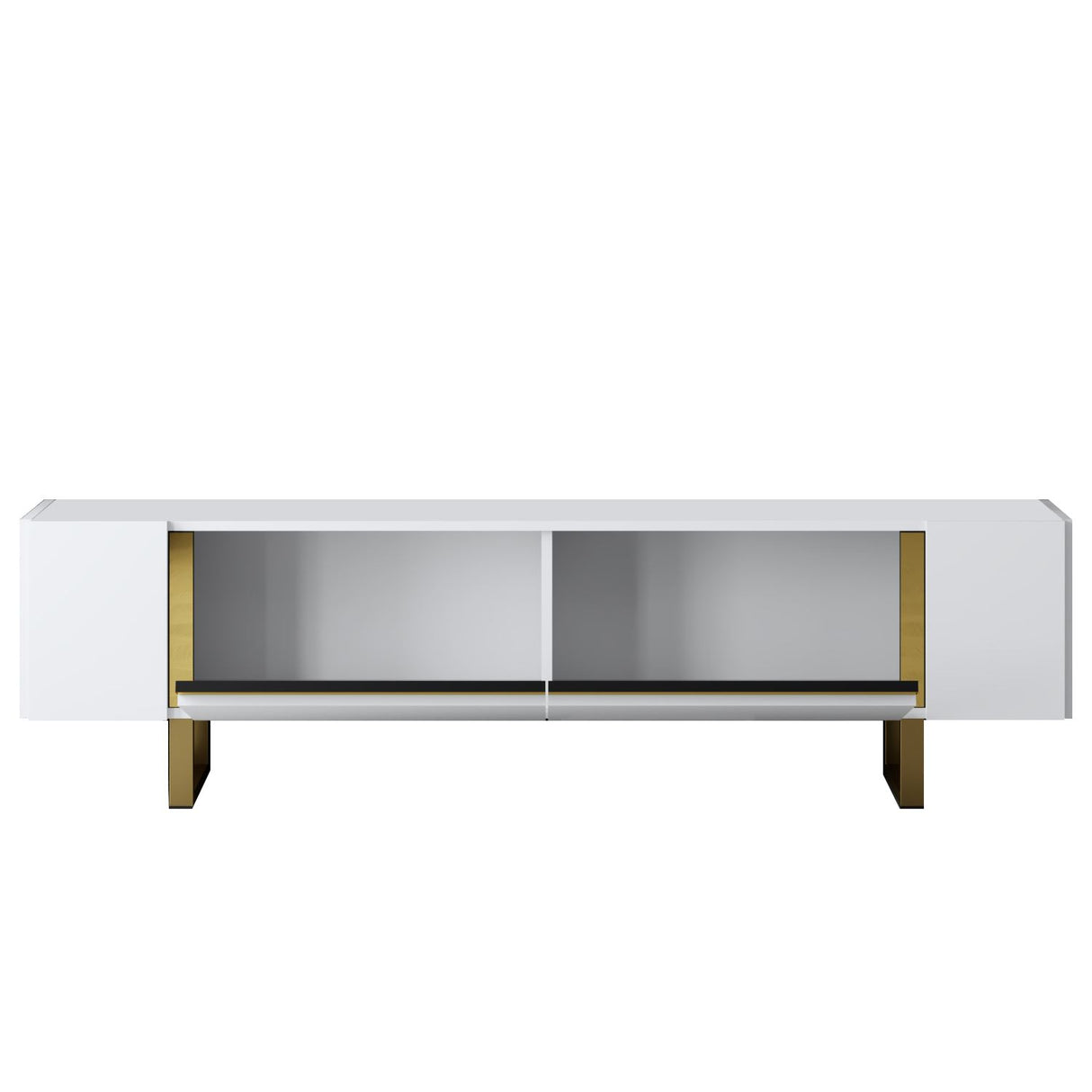 TV Cabinet White Yildiz 180x50x30 - Gold Frame