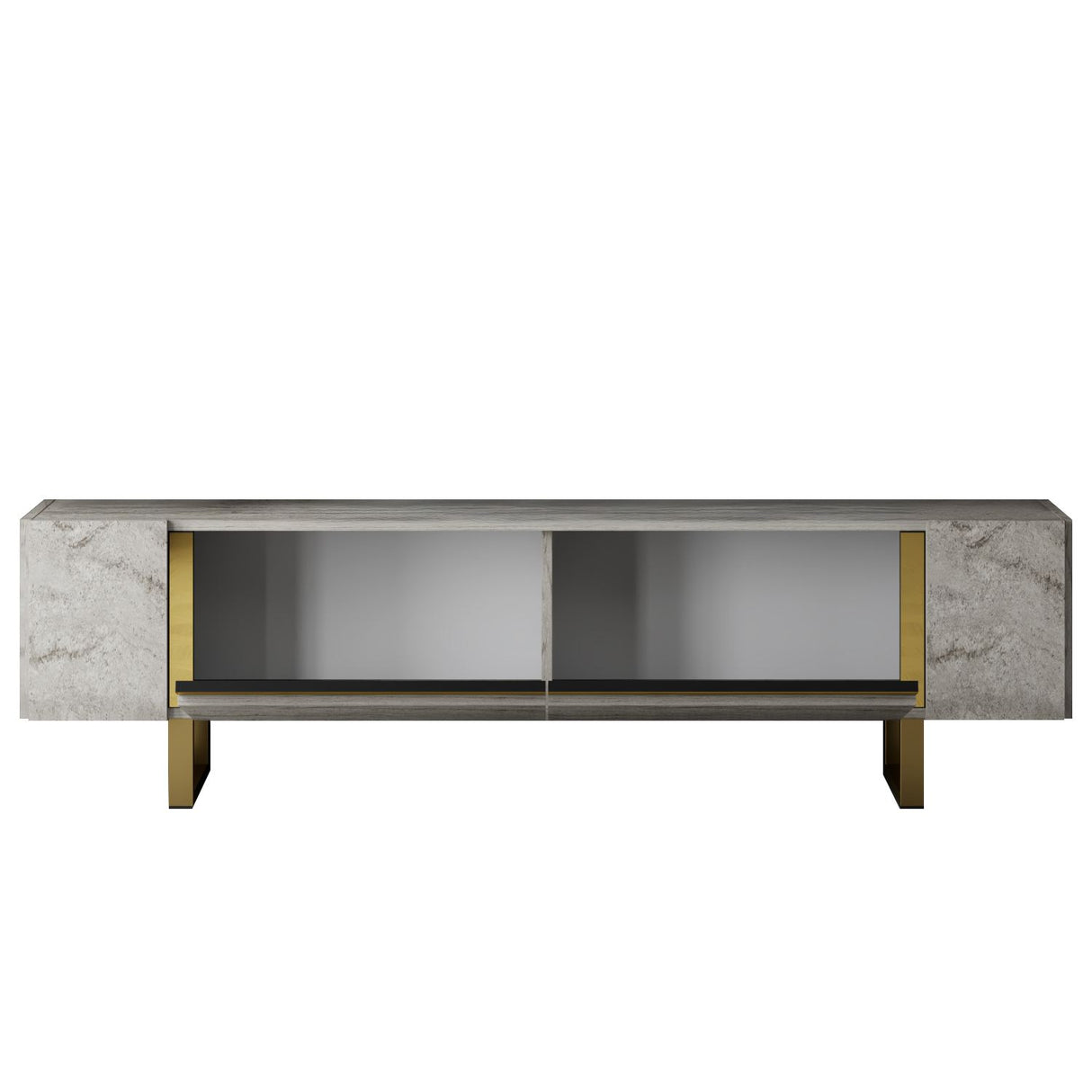 TV Cabinet Travertine Yildiz 180x50x30 - Gold Frame