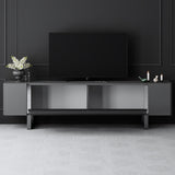 TV Cabinet Anthracite Yildiz 180x50x30 - Silver Frame