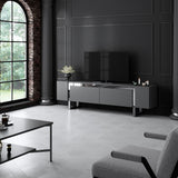 TV Cabinet Anthracite Yildiz 180x50x30 - Silver Frame