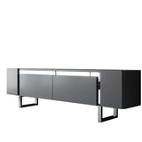 TV Cabinet Anthracite Yildiz 180x50x30 - Silver Frame