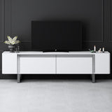 TV Cabinet White Yildiz 180x50x30 - Silver Frame