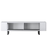 TV Cabinet White Yildiz 180x50x30 - Silver Frame