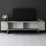 TV Cabinet Travertine Yildiz 180x50x30 - Silver Frame