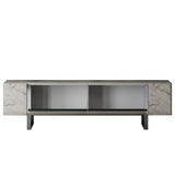 TV Cabinet Travertine Yildiz 180x50x30 - Silver Frame