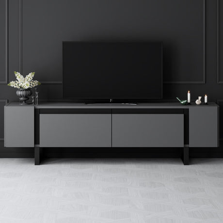 TV Cabinet Anthracite Yildiz 180x50x30 - Black Frame