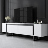 TV Cabinet White Yildiz 180x50x30 - Black Frame