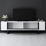 TV Cabinet White Yildiz 180x50x30 - Black Frame