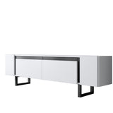 TV Cabinet White Yildiz 180x50x30 - Black Frame