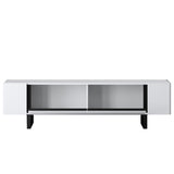 TV Cabinet White Yildiz 180x50x30 - Black Frame