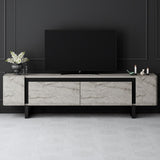 TV Cabinet Travertine Yildiz 180x50x30 - Black Frame