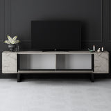 TV Cabinet Travertine Yildiz 180x50x30 - Black Frame