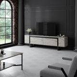 TV Cabinet Travertine Yildiz 180x50x30 - Black Frame