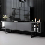 TV cabinet Anthracite Chrome Line 180x48x30 - Black frame